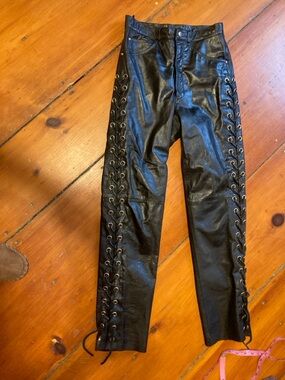 Genuine Black Leather Pants, made in USA